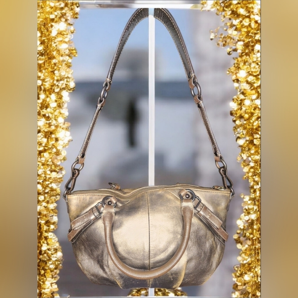 Vintage Coach Metallic Gold Madison Sophia Satchel - Picture 6 of 16
